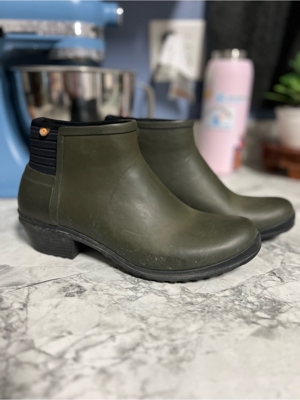 Bogs Olive Green Short Waterproof Ankle Boots